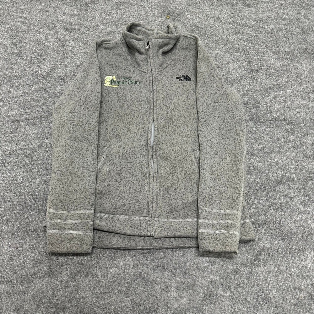 The North Face Jacket Womens Size L Gray Fleece Perrier-Jouet Full Zip Mock Neck
